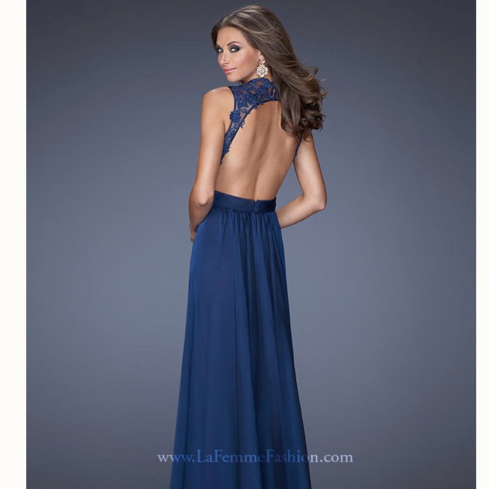 New with tags. Floor length gown by La Femme. - Picture 4 of 4